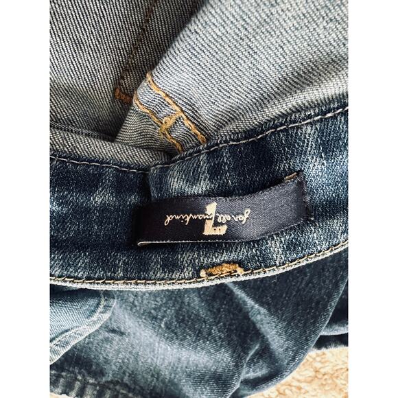 7 For All Mankind Jeans Size 27 Distressed Skinny Denim Ankle Holey - Picture 9 of 12